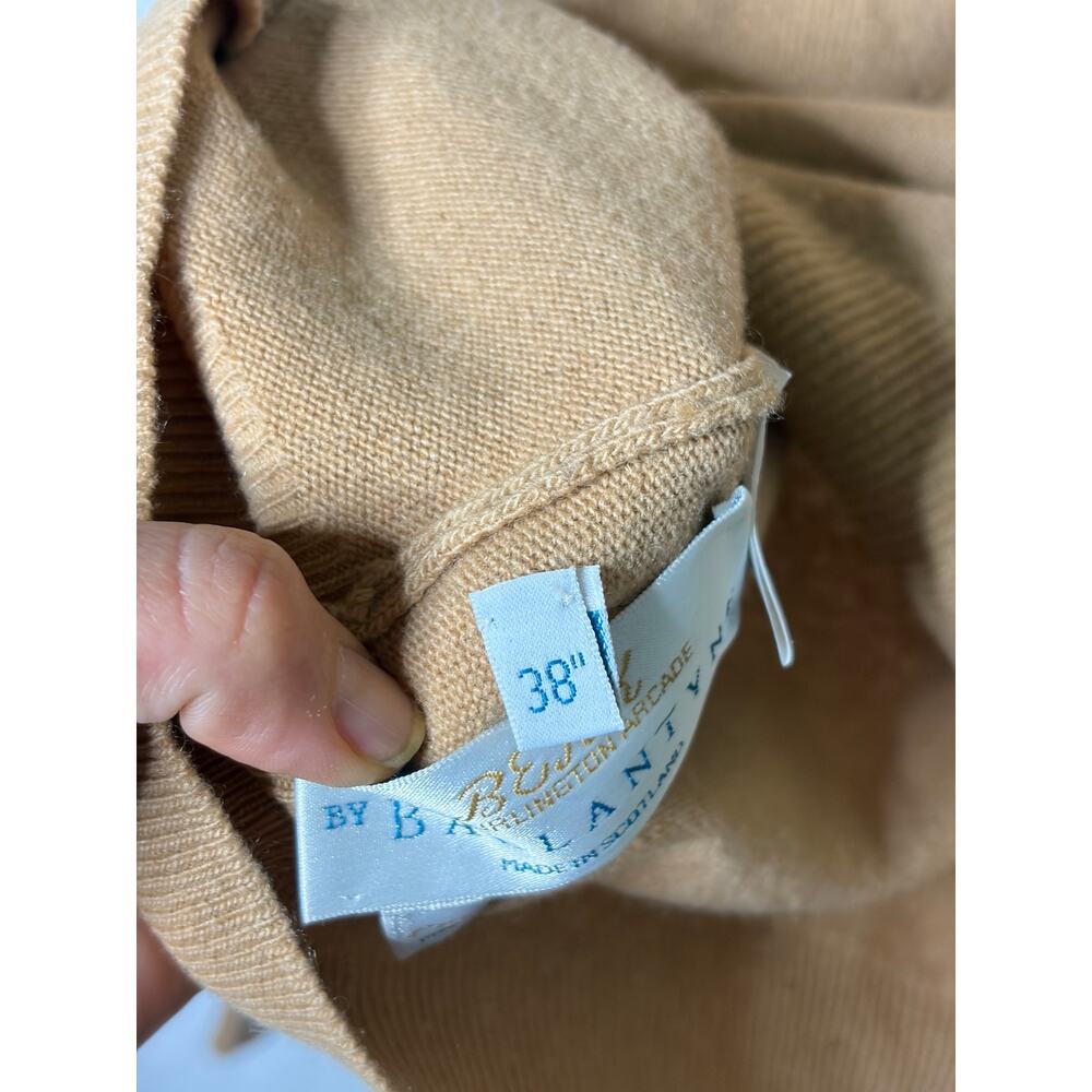 Berk by Ballantyne Tan Turtleneck 100% cashmere sz 38 US S - Picture 4 of 7